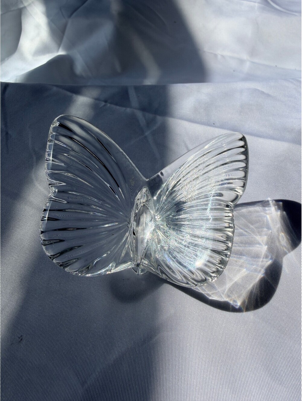 Waterford Crystal Butterfly Paperweight Clear Figurine Vintage Home Decor Gift